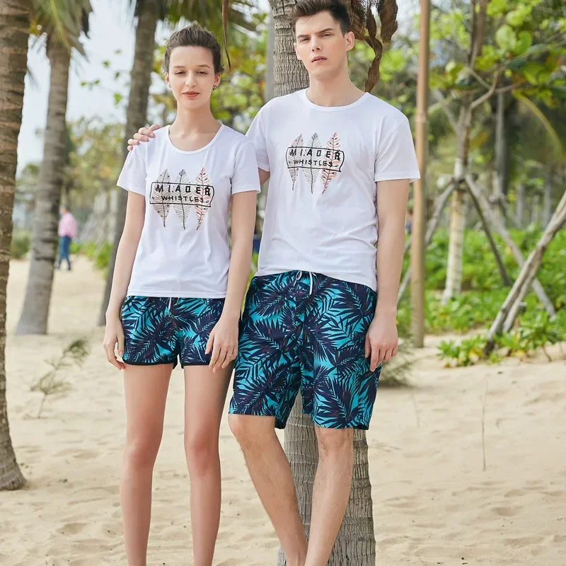Beach pants men's quick-drying loose large size swimming surfing hot spring vacation quick-drying big pants women shorts