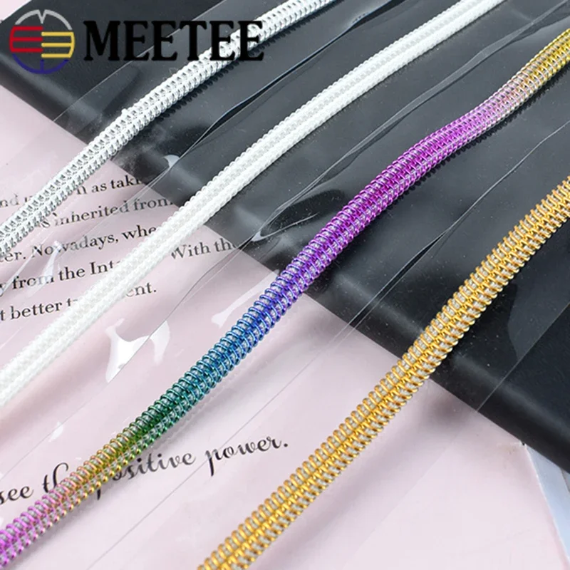 2/5/10Meters Waterproof Nylon Zipper 3# 5# Transparent Decorative Clothes Raincoat Bag Zips Repair Kit DIY Sewing Tool Accessory