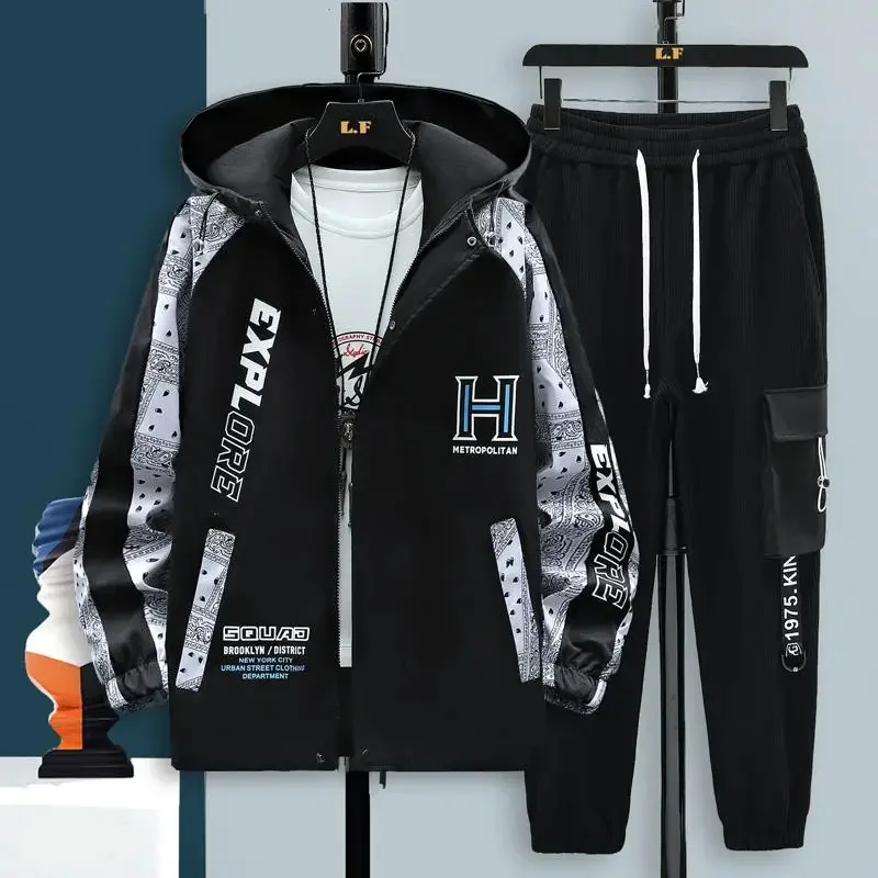 

Autumn Brand Clothing Men's Set Tracksuit Two Piece Sportswear Men Jacket+Sweatpants Spring Male Fashion Sweatsuit