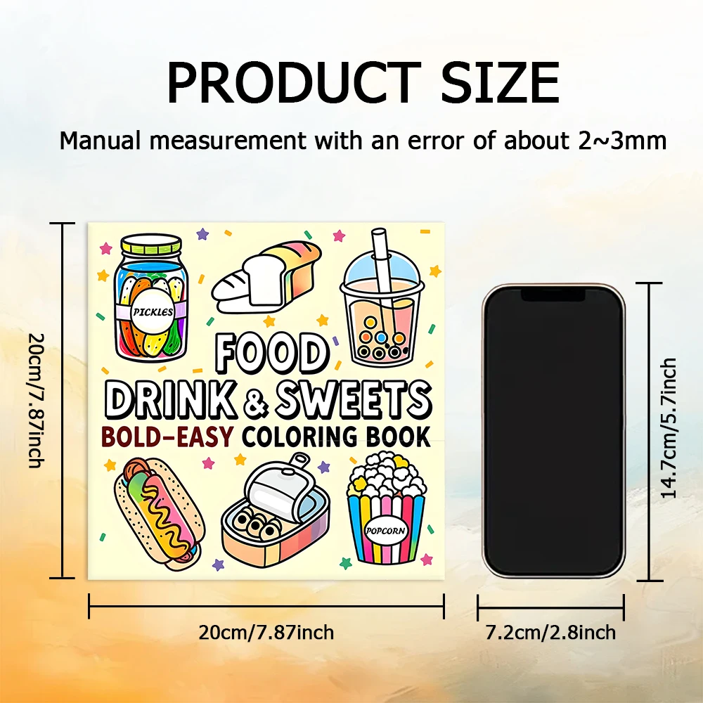 FOOD Bold-easy Patterns Coloring Book for Adults Cute Drawing Book Perfect Gift for Party and Birthday 3