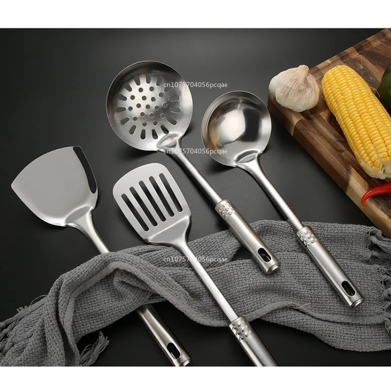 Kitchen Utensils Stainless Steel Kitchen Hot Pot Soup Ladle Colander Non-stick Skillet Wok Turners Home Accessories