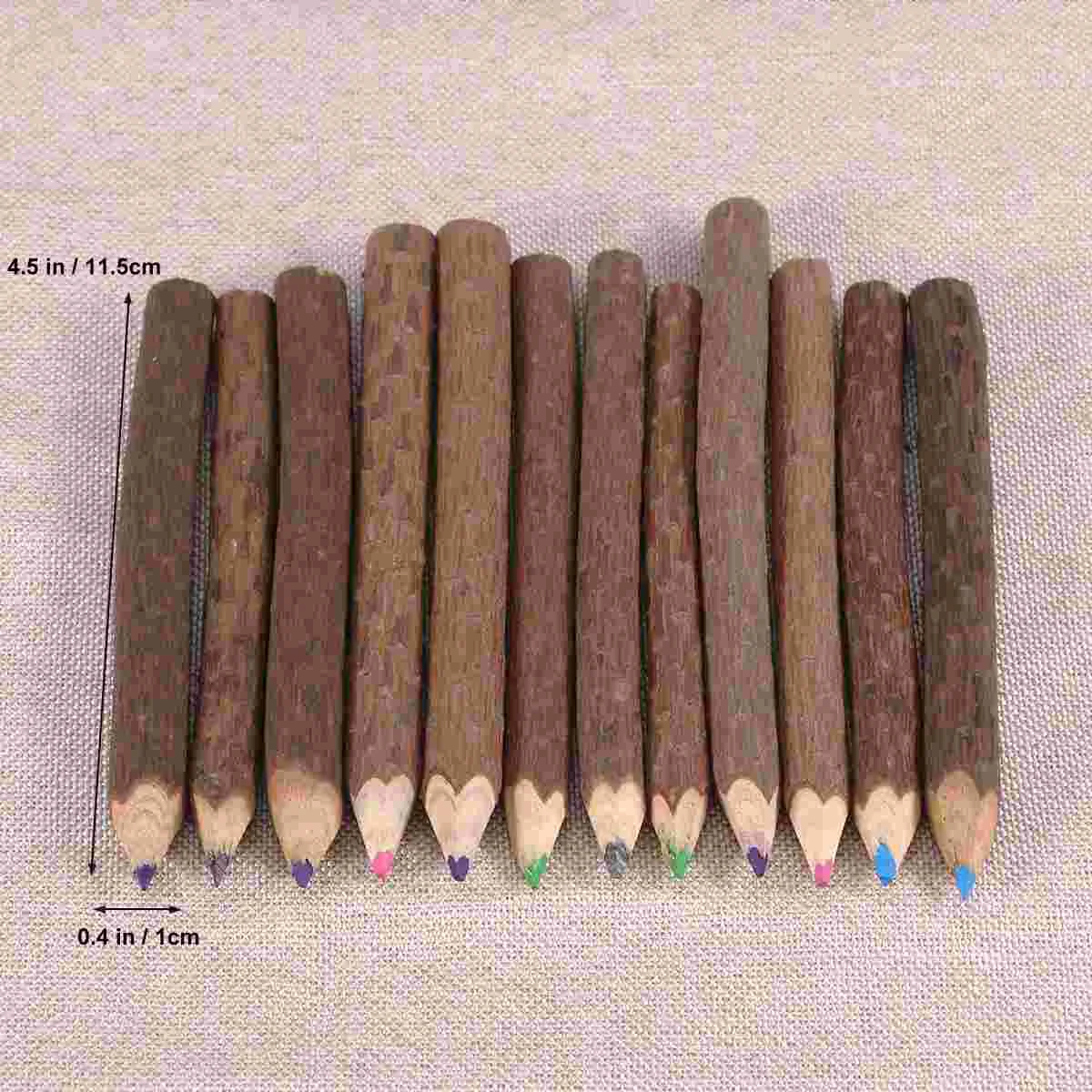 어린이용 가지색 연필, 천연 나무 연필, 소박한 나뭇 가지 연필, 나무 공예, DIY 장식, 방 장식, 파티