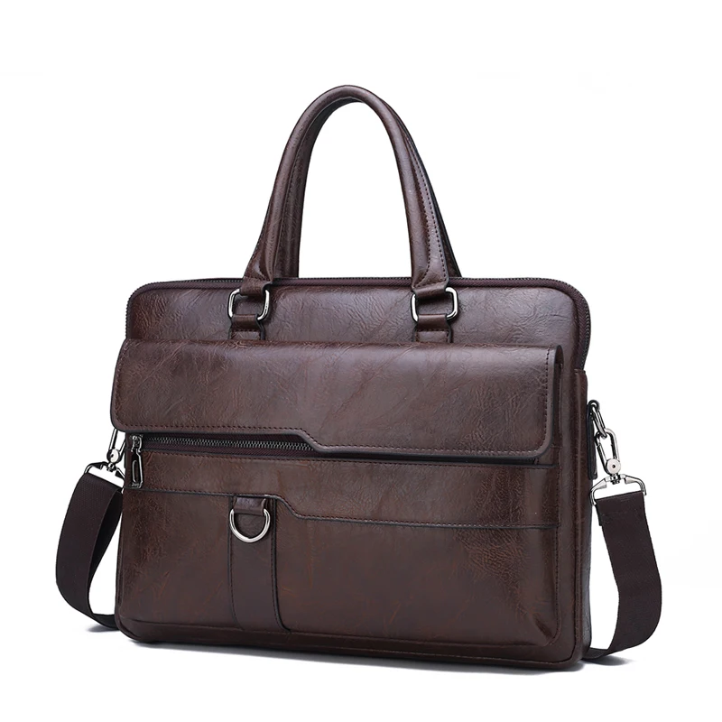 Briefcase Men s Business Handbag Vegan Leather 14 inch Laptop Bags Multifunction Shoulder bag Office Working.jpg