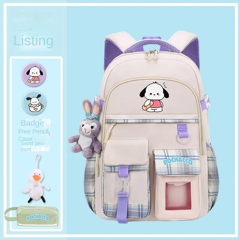 

Sanrio Pacha Dog Schoolbag Student Large Capacity Burden Reduction Children's Bag Girl Junior High School Backpack Men