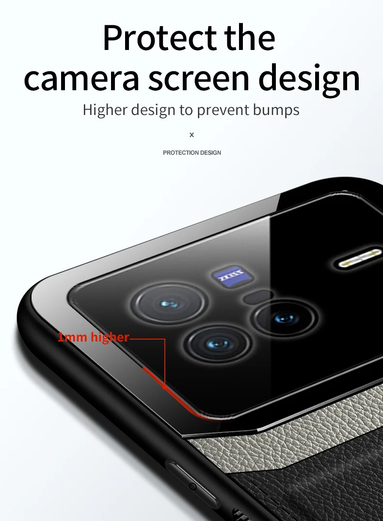 KEYSION Fashion Shockproof Case für VIVO X80 Pro 5G PU-Leder Spiegelglas Weiche Silikon-Telefonrückseite für IQOO 9 Pr_voghion.com