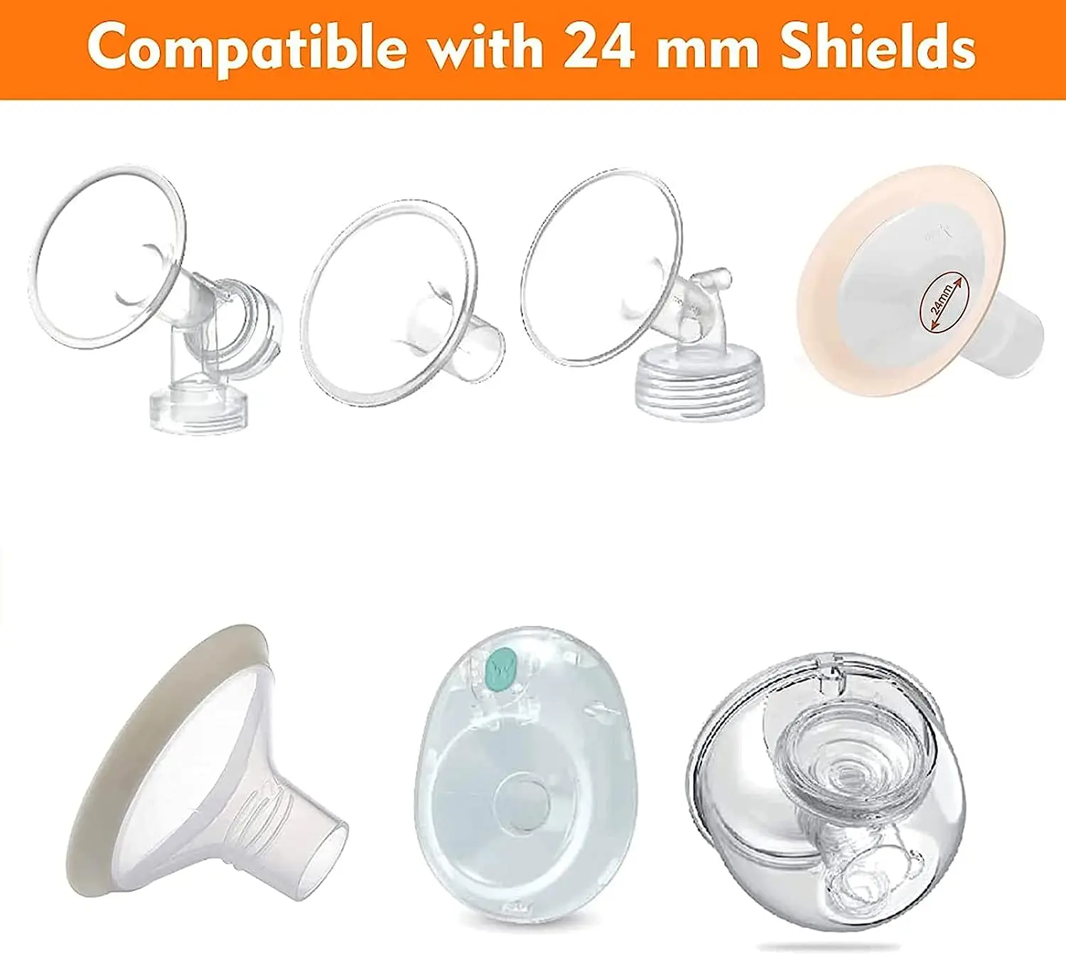 2pcs Flange Inserts Compatible Breast Milk Pump 24MM Flange Replacement 15mm17mm 19mm 21mm Breast Pump Accessories 5