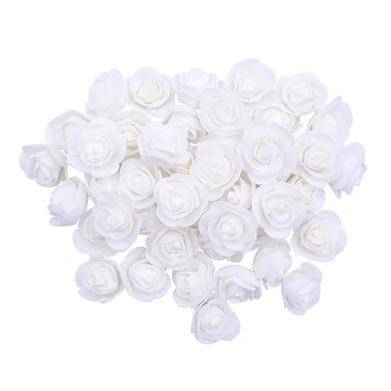 50 Stück 3,5 cm große künstliche Rosenköpfe aus Schaumstoff, Kunstrosen für Hochzeit, Party, Heimdekoration, Valentinstagsgeschenk – Detail 12