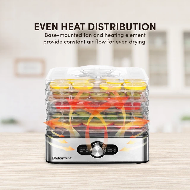 Elite by Maxi-Matic Gourmet 5 Tray Rotating Food Dehydrator