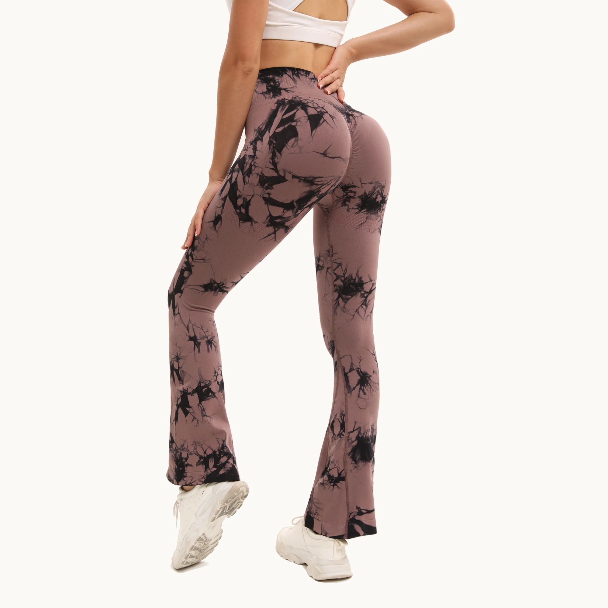 Tie-dye Women's Yoga Pants Flare Leggings High Waist Workout Wide Leg Pants Women Gym Fitness Sports Flared Pant Dance Trousers 17
