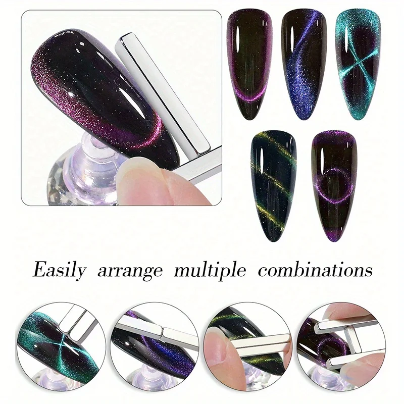 4Pcs Multifunction Magnet Manicure Cat-eye Strip Magnet French Cat&lsquo;s Eye Magnetic Iron Set Nail Magnetic Stick UV Gel Tools,cat eye nail tool,magnetic nail art tools,magnetic nail pen,magnetic nail tools,nail care tools