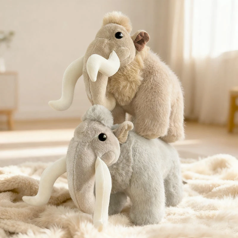 Mammoth Plush Toy - Lifelike Woolly Mammoth Stuffed Animal, Realistic Elephant Plushie, Prehistoric Animal Simulation Doll Gift