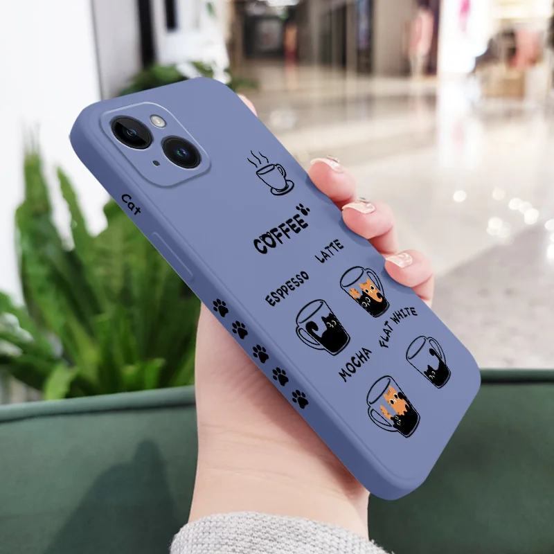 Adorable Coffee Cat Silicone Phone Case Cover