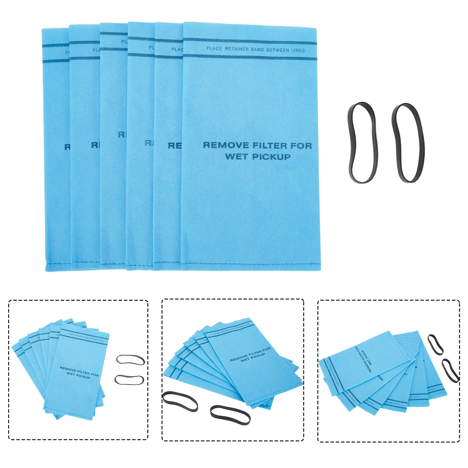 

Filter Bag Set Filter Bags Durable Fit 2.5 Gallon Vacuum For MultiFit VF2000 High Quality For 4 Gallon WS0400SS.