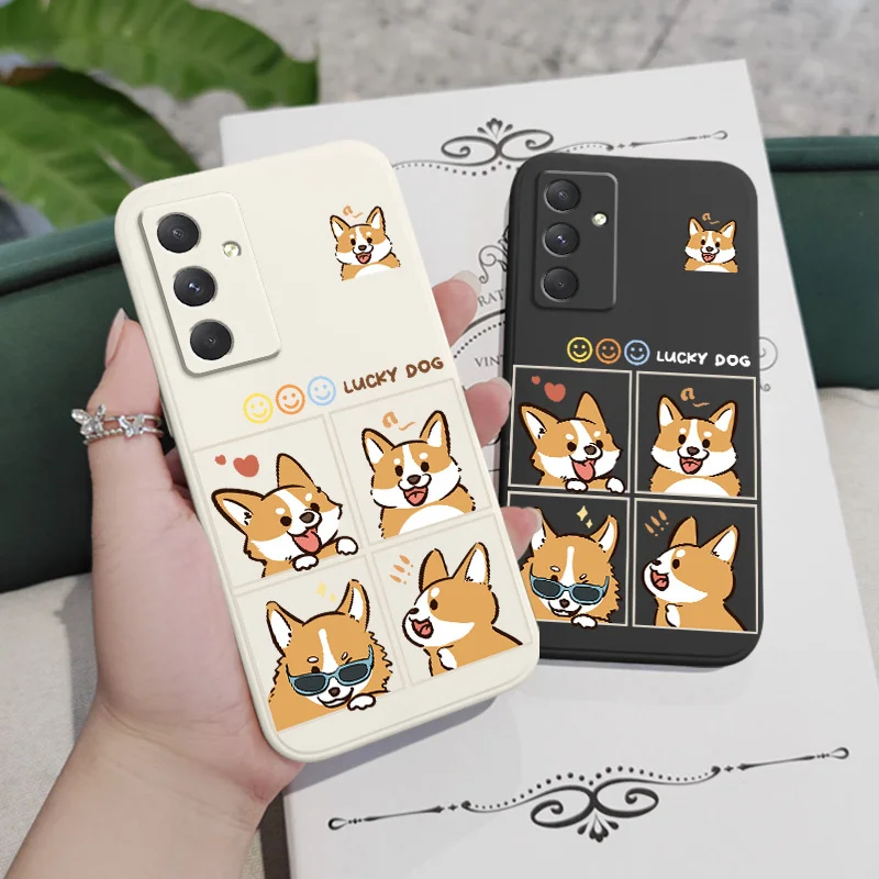 Silly Corgi Phone Case For Samsung Galaxy A55 A35 A25 A15 A16 A06 A05 A05S A54 A34 A24 A14 A04 A04S A04E 4G 5G Cover phone case leather phone case