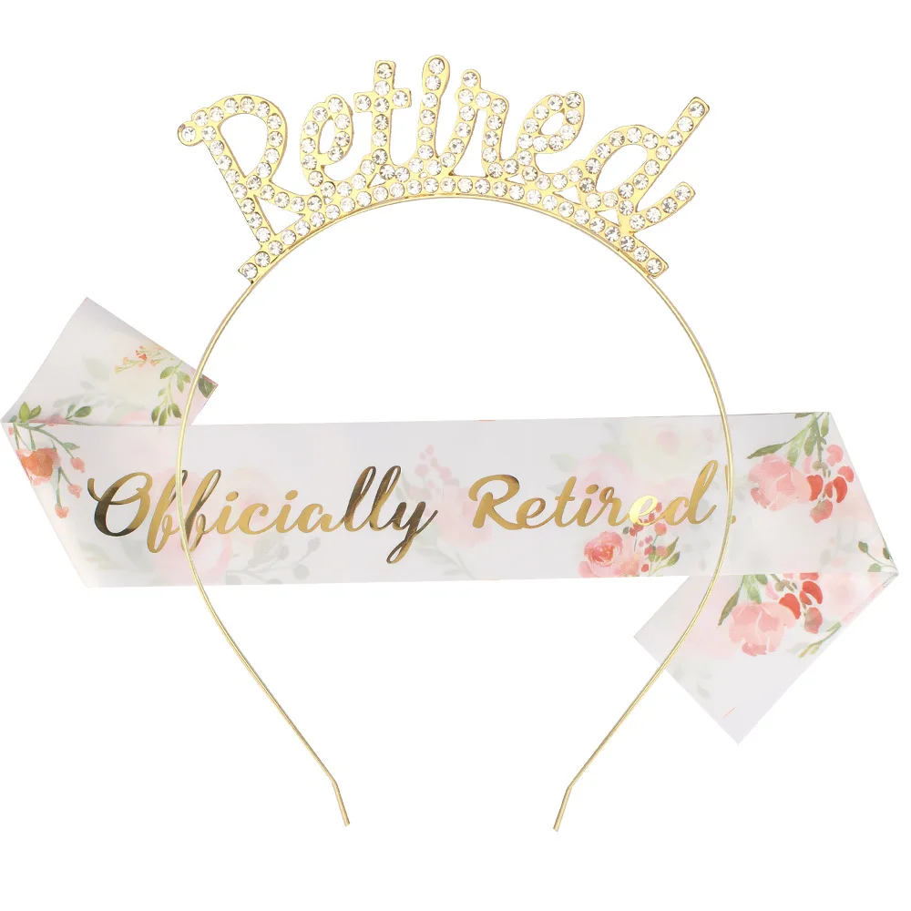 

European and American Fashion Letters Hair Band Retired Retirement Crown Alloy Headband Women's Party Belt Band