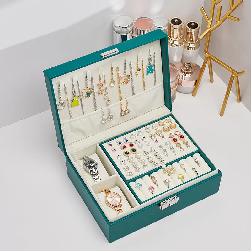 

Large Capacity Cosmetic Bag Multi-layer Jewelry Storage Box Earrings Earrings Necklace Jewelry Box Make Up Bag