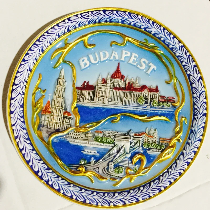 12CM European American TV Restaurant Background Wall Decoration Ceramic Plate Mediterranean Home Decor Tourist Souvenir Sunchamo 3