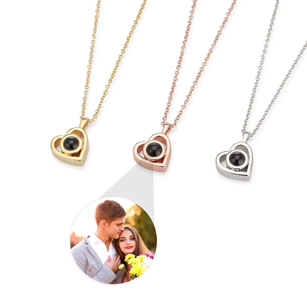 Custom Photo Projection Necklace Personalized Projection Photo Necklace with Photo Projection Memorial Couple Valentine's Gift