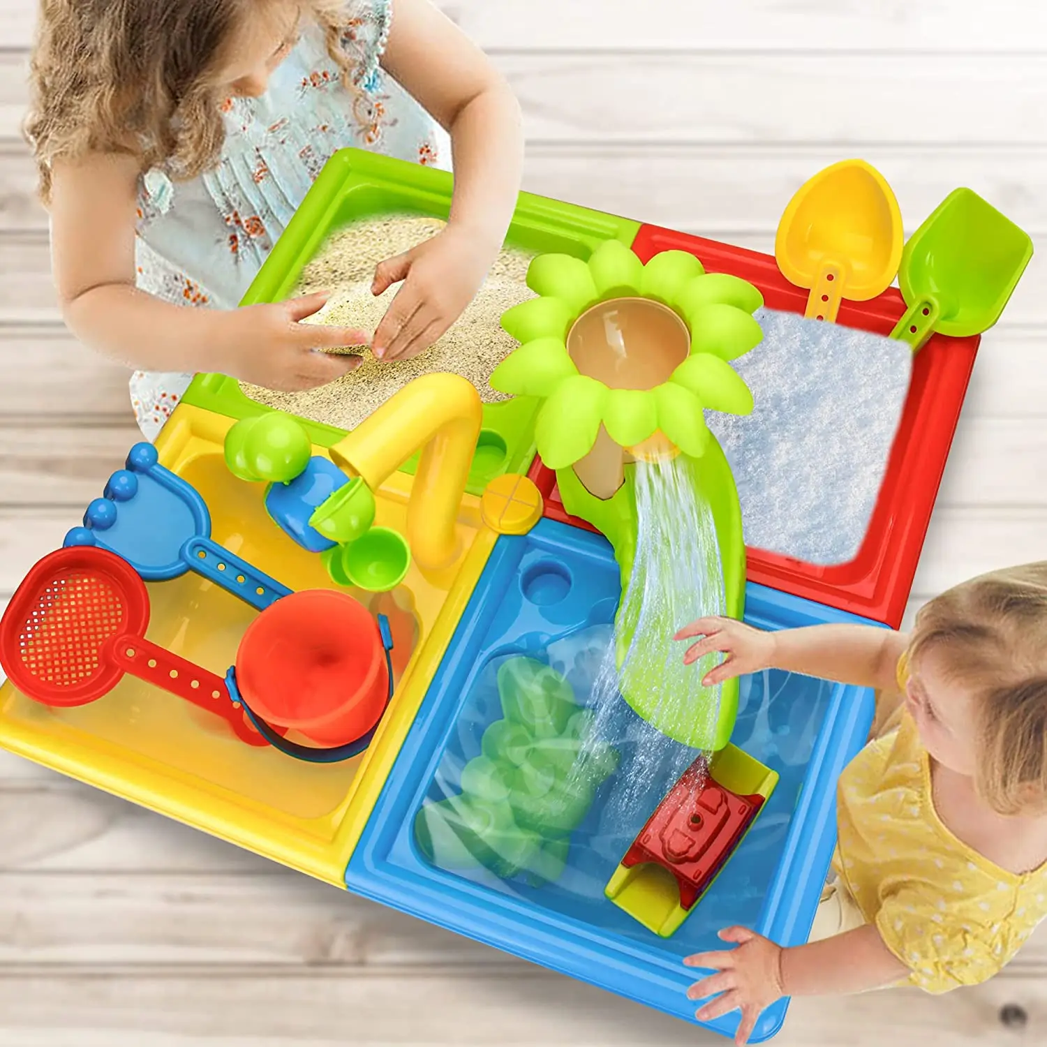 Beach Table Sand Play Toys Children Outdoor Games Baby Water Sand Dredging Tools Beach Table Play Sand Pool Set Toy for Kid Gift 2