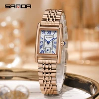 SANDA 1116 Fashion Ladies Watch Elegant Rectangle Dial Water Resistant Quartz Movement Business Watch for Women Wristwatch Gift 1