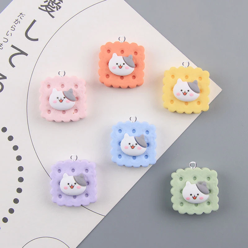 

Забавные Подвески C852 с имитацией животного, кошки, бисквита для изготовления ювелирных изделий, Симпатичные Подвески, самодельные серьги, ожерелье, брелок, аксессуары, 10 шт.
