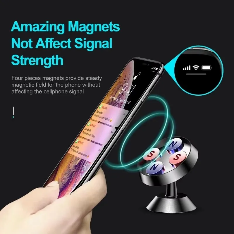 Universal Magnetic Car Phone Holder - Dashboard Mount for Phones and GPS Devices