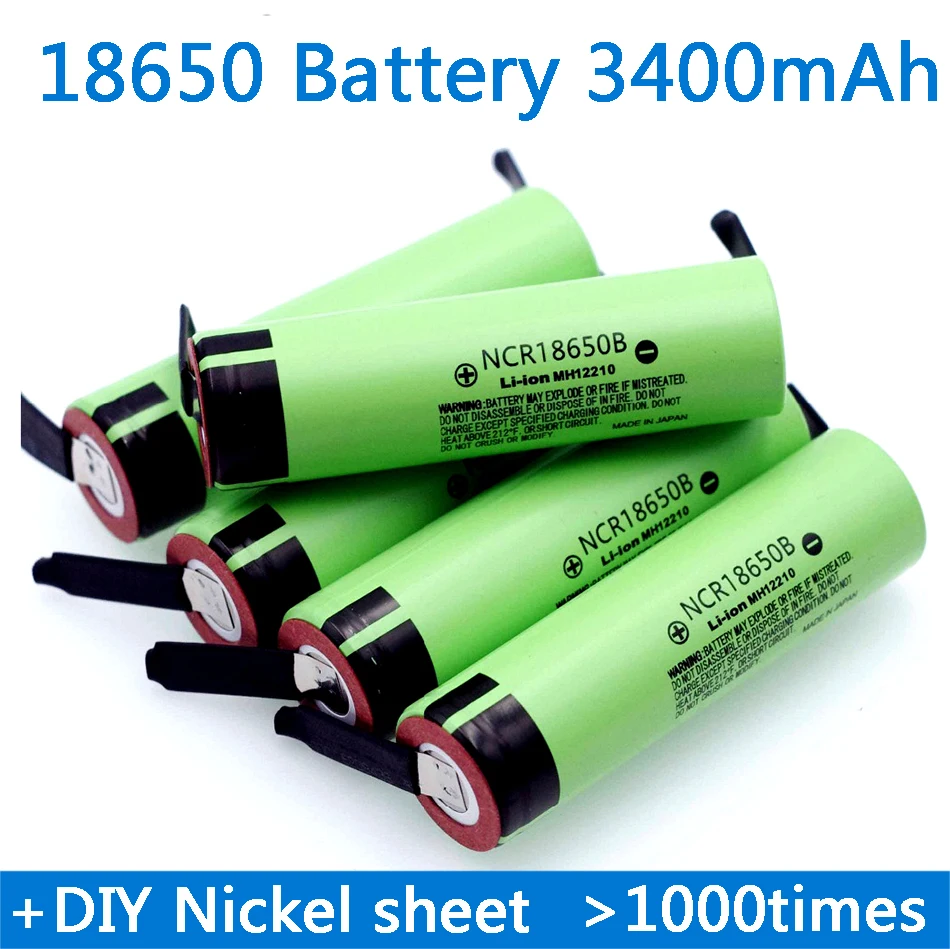 

New 18650 battery 3.7V 3400mAh 20A 18650 Rechargeable battery high-current For Flashlight batteries for 18650 Battery Nickel