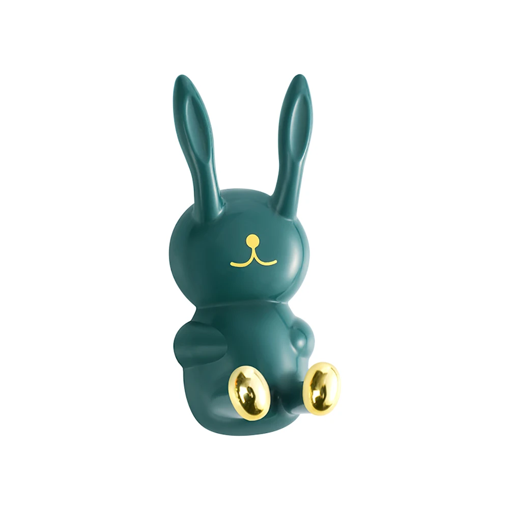 Toothbrush Holder Cartoon Rabbit shaped Wall Mounted Traceless Hook Multifunctional Storage Bathroom Kitchen 1pcs