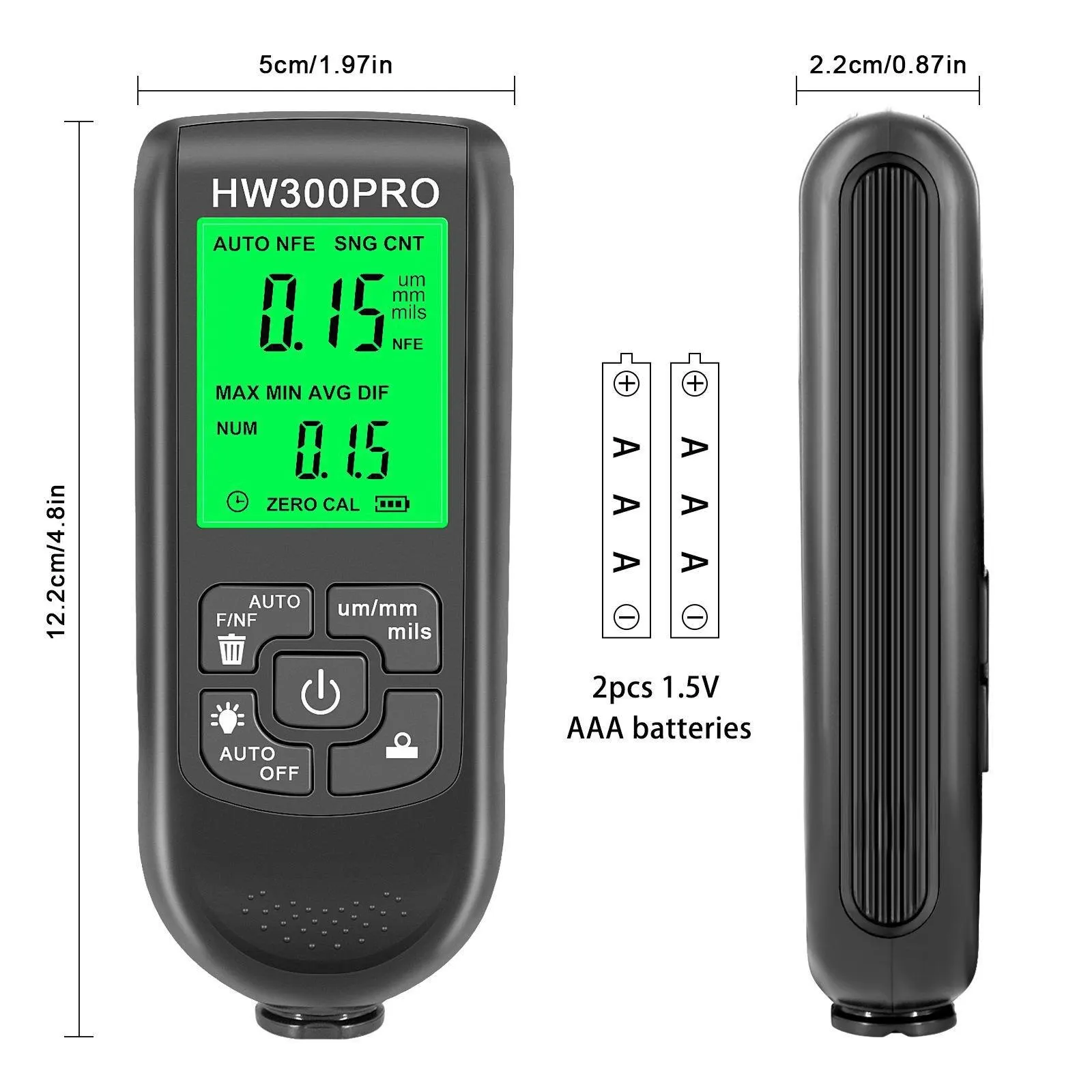 1Pcs HW-300PRO Car Paint Film Automatic Thickness Gauge 0