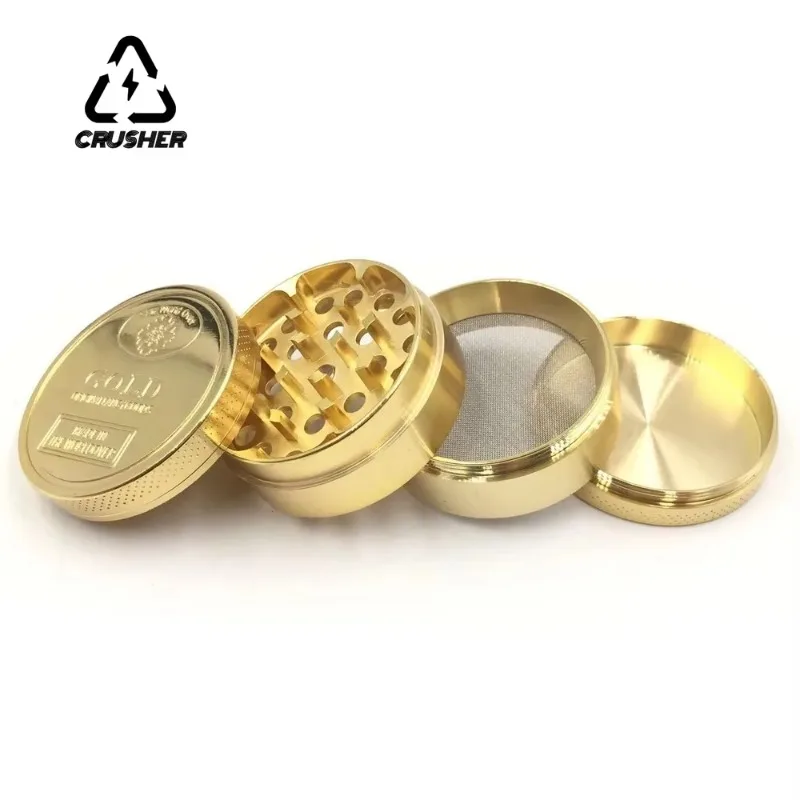 Manual Herb Grass Grinder 4 Layers 40mm Cutting Tobacco Pipes Herbal Crusher Zinc Alloy Tobacco Shredder for Smoking Accessories