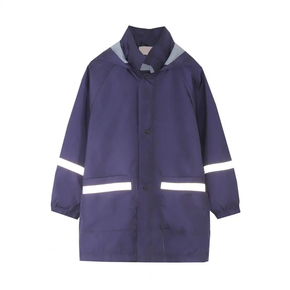 Children Raincoat Waterproof Windbreaker With Hood Pockets Single-breasted Long Sleeve Loose Outdoor Camping Hiking Rain Jacket