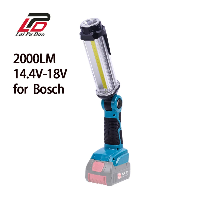 2000LM144V18VforBoschLEDWorkLightLiionBatteryUSBFlashlight
