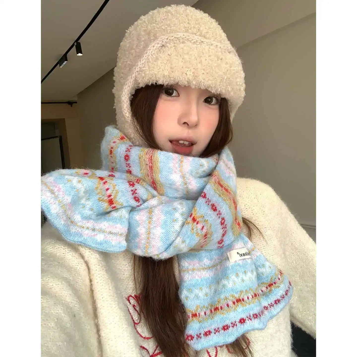 Glacier Blue fair scarf