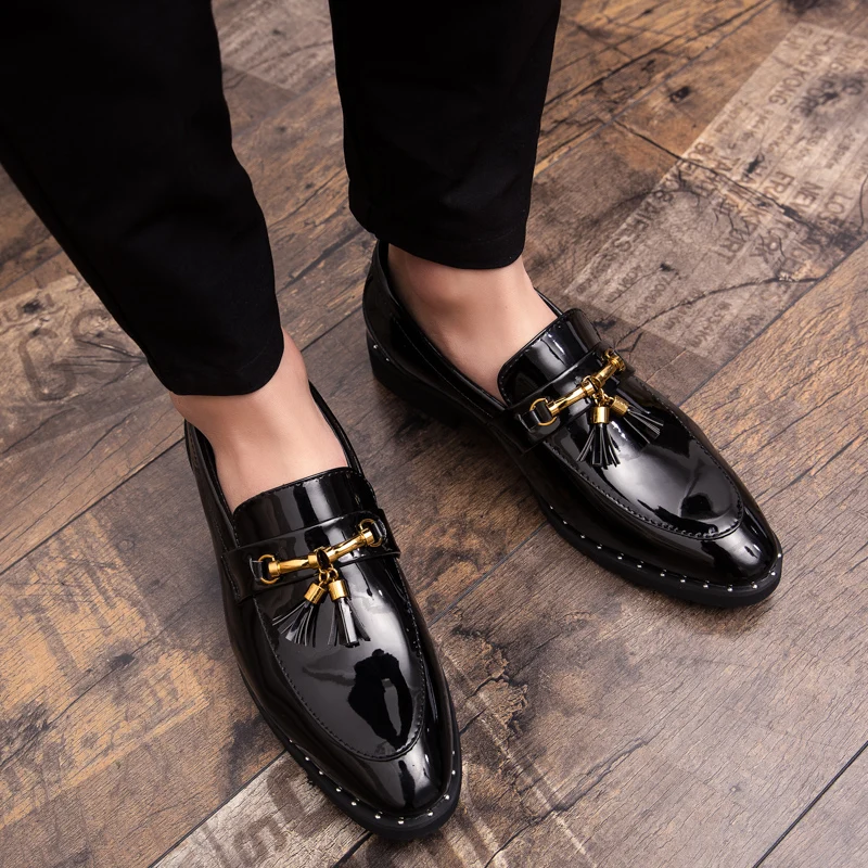 Mens loafers leather Man shoes leather tassel Mocassin homme Calzado hombre Zapatos de hombre Men shoes Men tassel loafers