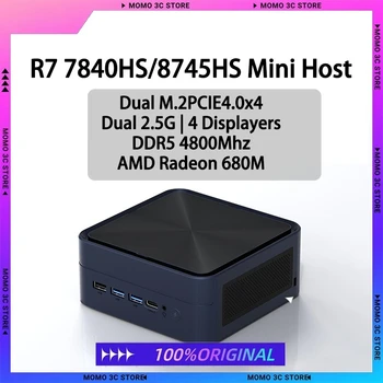 Mini Host Amd Ryzen R7-7735hs 8745hs Ddr5 70w  Wifi6 4k Pcie4.0 Ssd High-End Gaming Desktop Mini Host Diy Barebone System