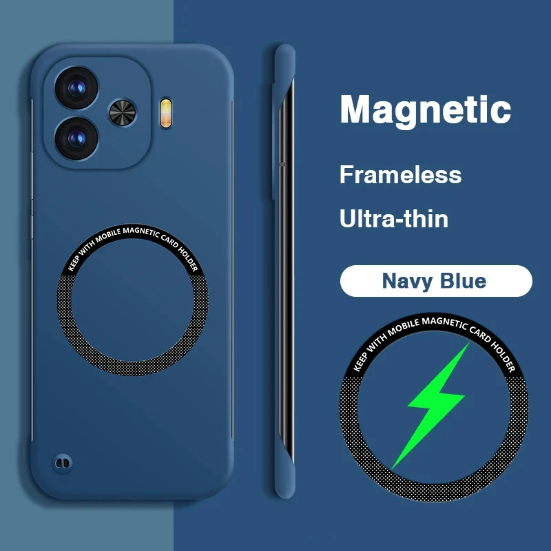 Ultrathin Magnetic Frameless Matte Phone Case - Pure Hard PC Cover