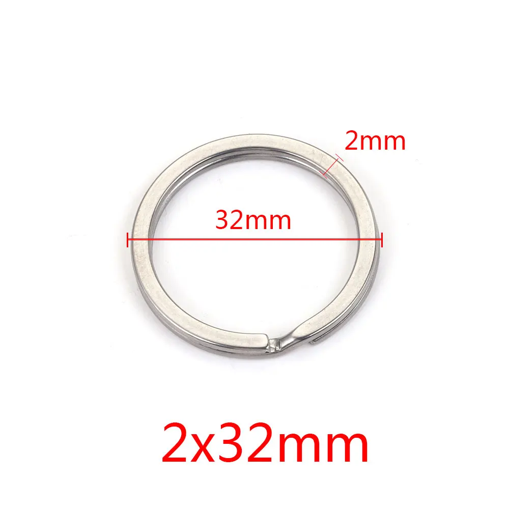 10 Stück Edelstahl-Schlüsselanhänger für Schlüssel 15–35 mm, rund, flache Linie, Schlüsselhalter, geteilte Metallringe, Schlüsselanhänger, Schlüsselanhänger-Herstellungszubehör – Detail 10