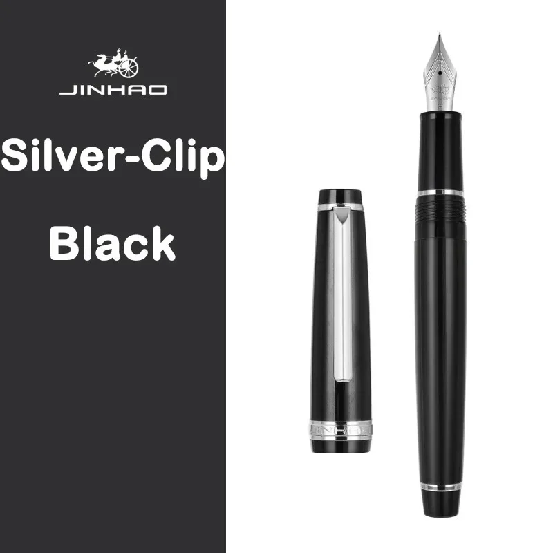 Elegant Silver Clip Luxury Fountain Pen with Extra Fine Nib – Premium Writing Instrument for Office & School Supplies