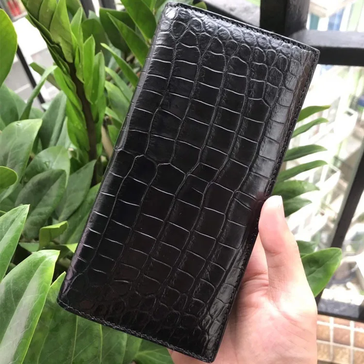 2023 Fashion Business Men's Alligator Wallets Crocodile Genuine Leather Long Organizer Wallet Boy Brand Luxury Card Holder Purse 3