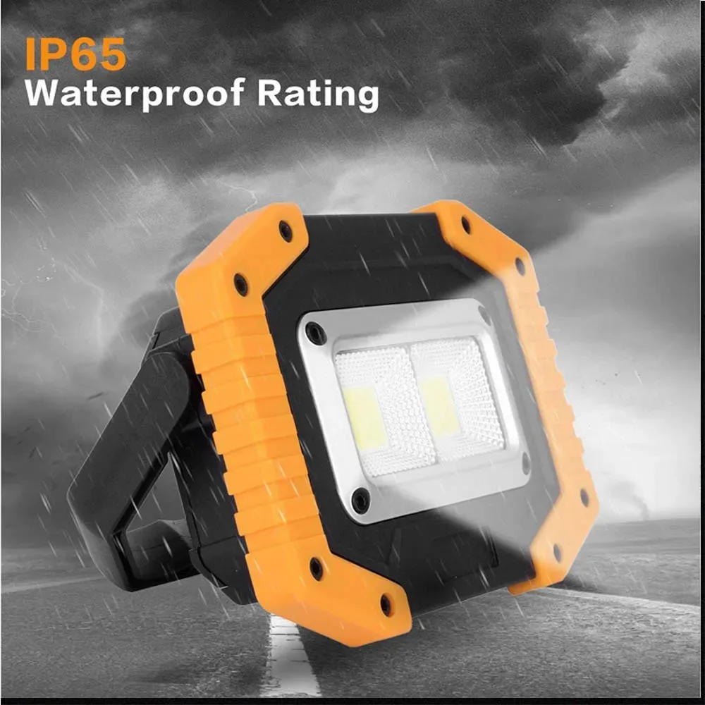100W portable LED spotlight COB ultra bright LED working lamp USB rechargeable for outdoor camping lamp 18650 emergency