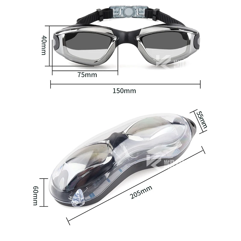 Adult Swimming Goggles High Definition Anti Fog Electroplated Colorful Adults PC Lens Swimming Goggles Anti-fog