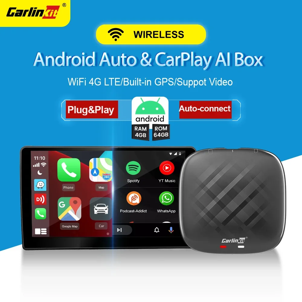 CarlinKit 5 Android 11 Wireless Android Auto Ai Box Wireless CarPlay Adapter GPS 4GLTE Dla Toyota Audi Honda Benz Kia Ford VW MG - AliExpress 34