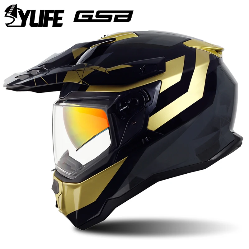 

Full Face Motorcycle Helmet Double Lens Casco Moto Off-road Helmet Fashion Personality Motorcycle Helmet Men DOT Certification