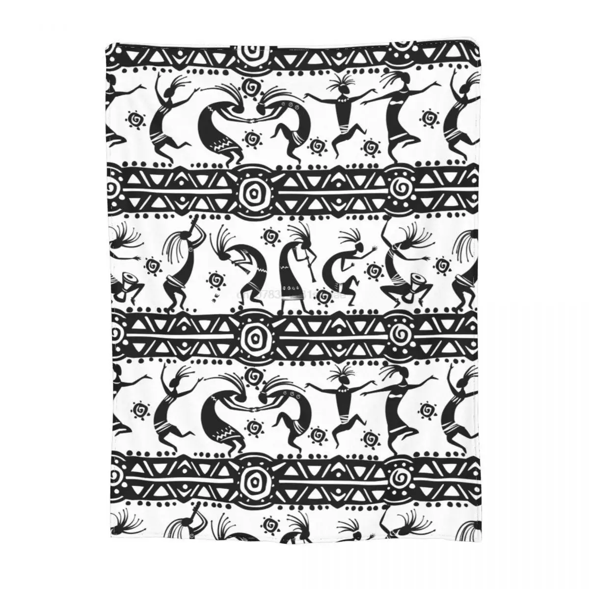 DancingKokopelliFertilityGodBlanketVelvetPrintedRelaxWarmThrow