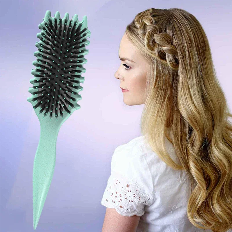 Women's Curly Hair Comb Solid Straight Fashionable Scalp Massage Wrinkle Removal Hair Brush Hair Styling Tool Combs 2 in 1 dog hair removal combs