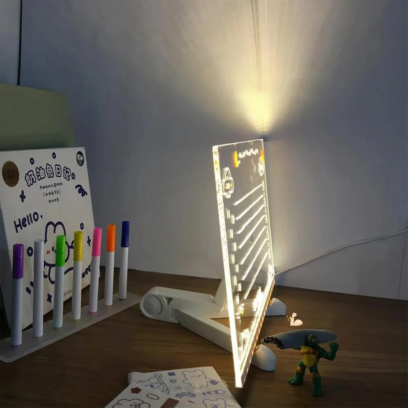 조명이 있는 아크릴 건조 지우기 보드, Led 보드, 흰색 메시지 보드, 주방 웨딩 프로모션