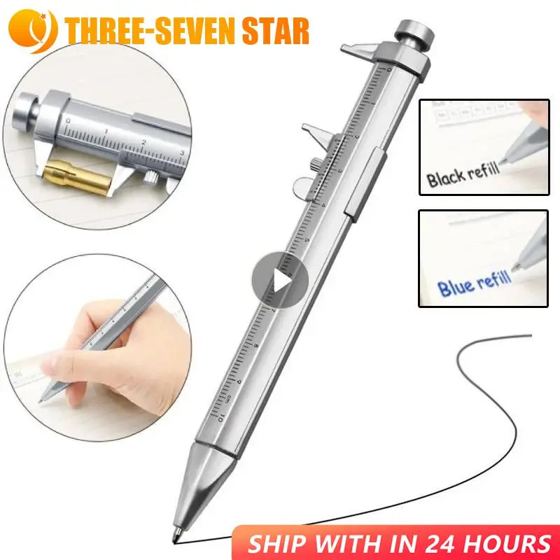 

0-100MM Vernier Caliper Marker Pen Ballpoint Pen Silver Gauging Tools Multifunction Measuring Pen Creative Measuring Hand Tool