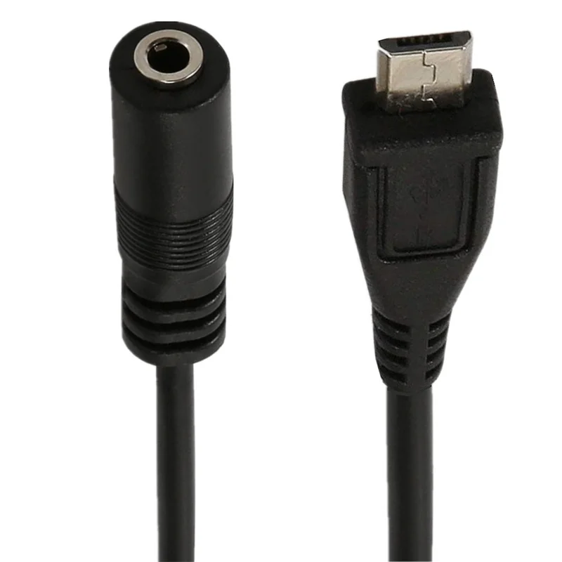 Micro USB/Mini USB 5P Jack Male to 3.5mm Female Headset Adapter Cable 0.3m