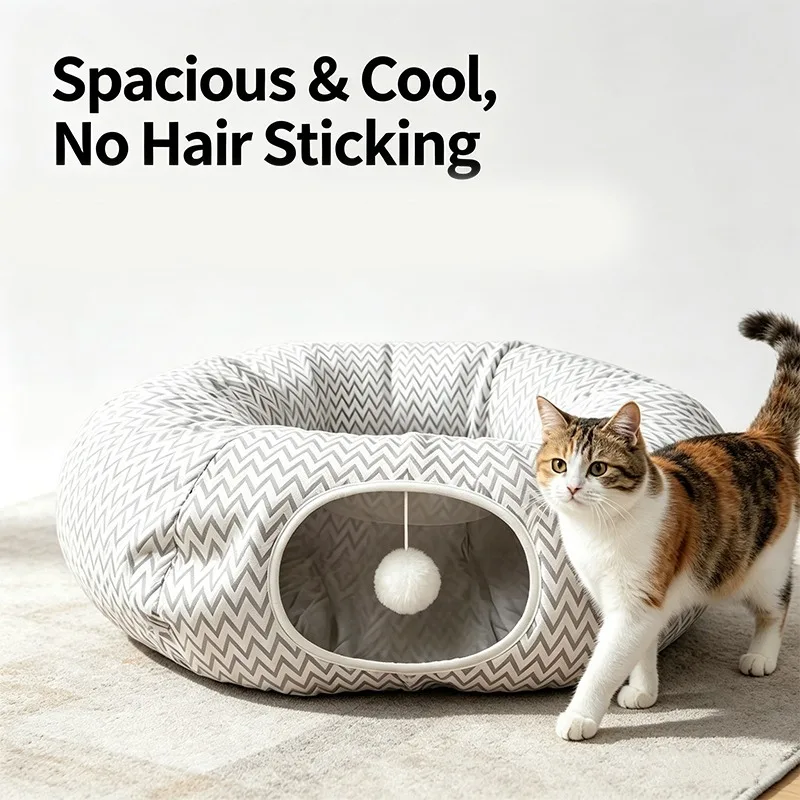 Summer Cooling Cat Tunnel For Multiple Pets Foldable And Portable_voghion.com