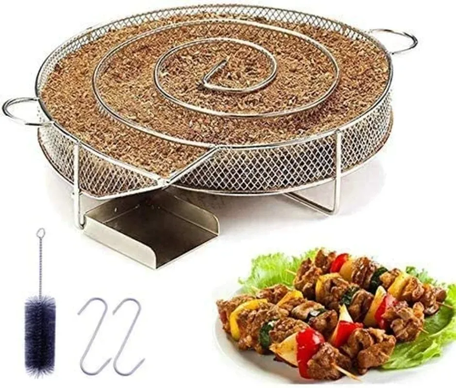 Cold Smoke Generator for Bbq Grill Wood Dust Hot and Cold Smoking Salmon Meat Burn Cooking Stainless Bbq Tools smoker accessories